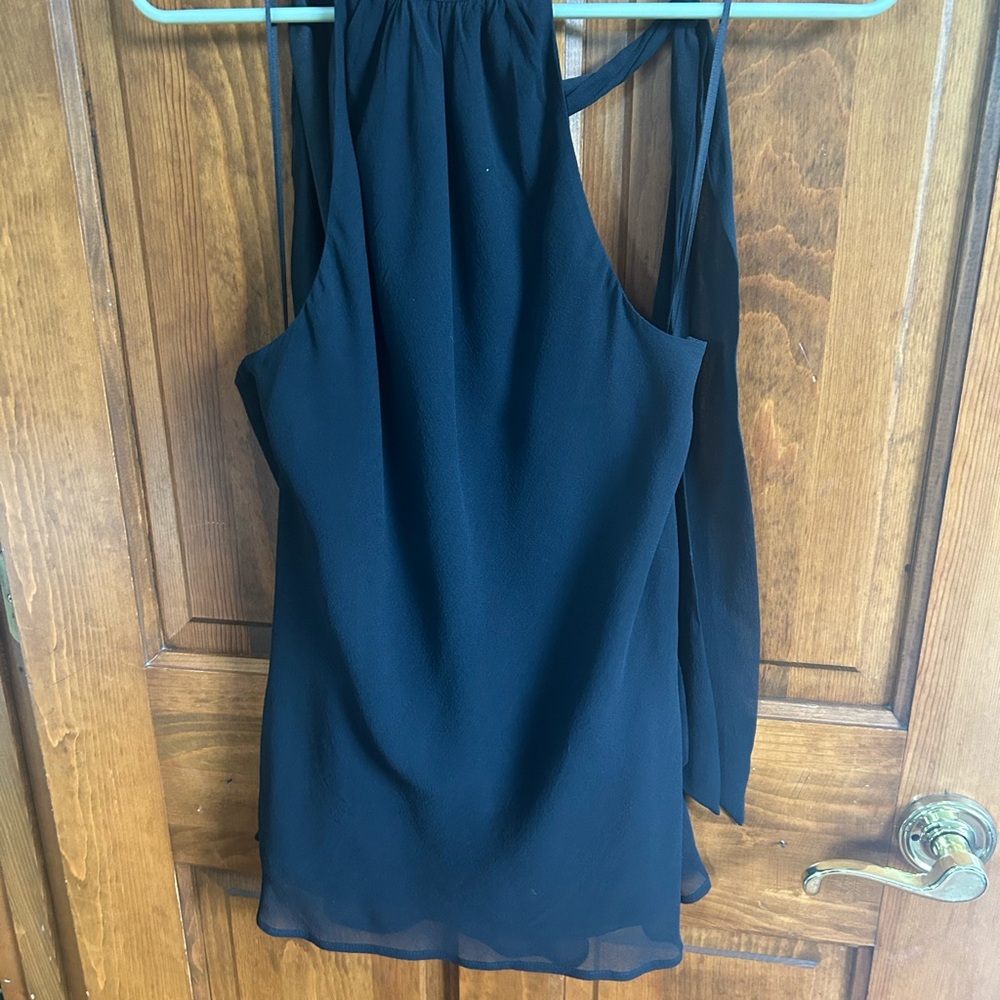 Blue Asymmetrical Cut Out Tank Top